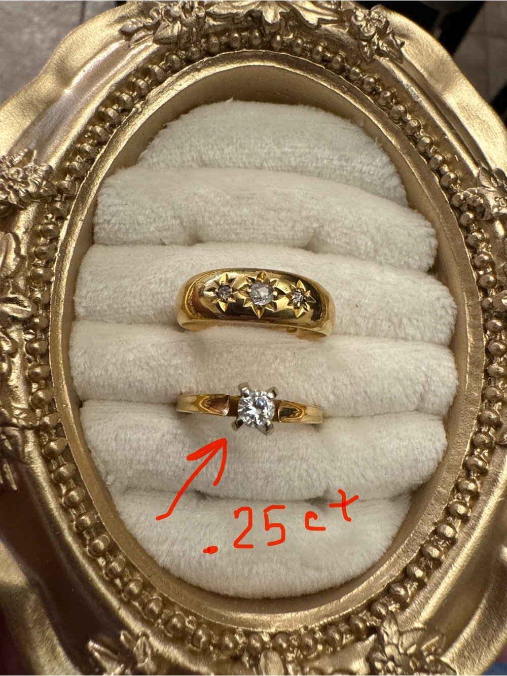 18k gold diamond starburst ring Chester assay 1899 size 8 - Picture 9 of 11